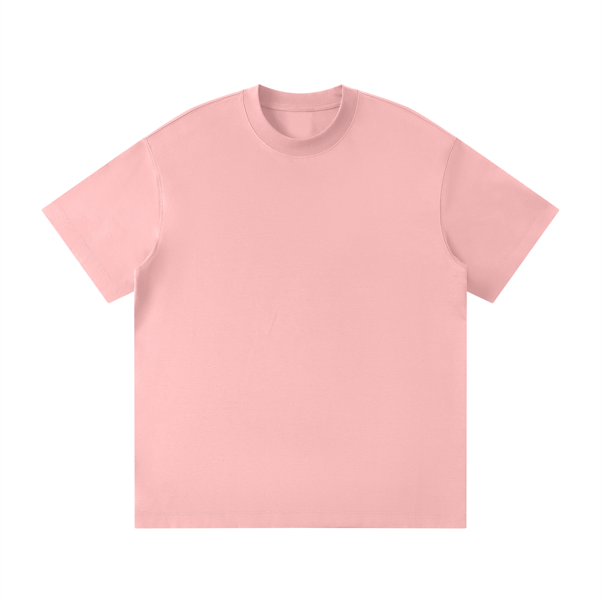 Unisex Loose Fit Polyester Blend Crewneck T-Shirt in pink