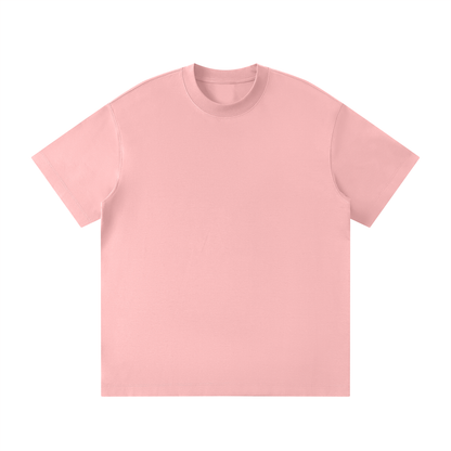 Unisex Loose Fit Polyester Blend Crewneck T-Shirt in pink
