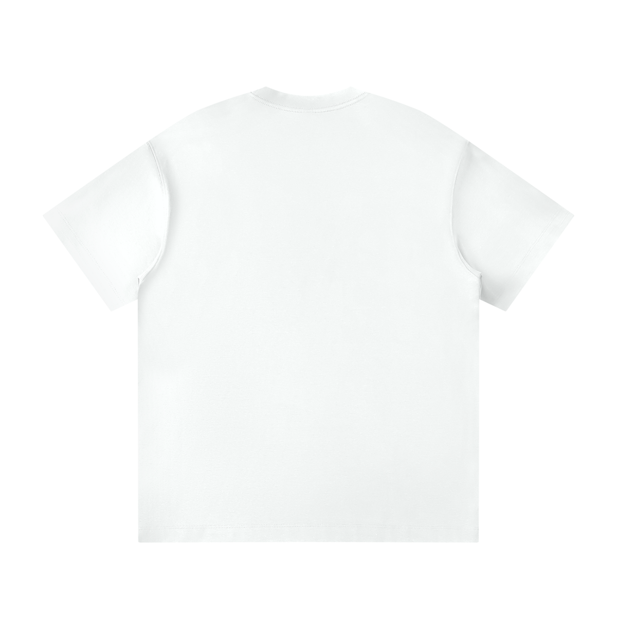 Unisex Loose Fit Polyester Blend Crewneck T-Shirt in white, alternate angle