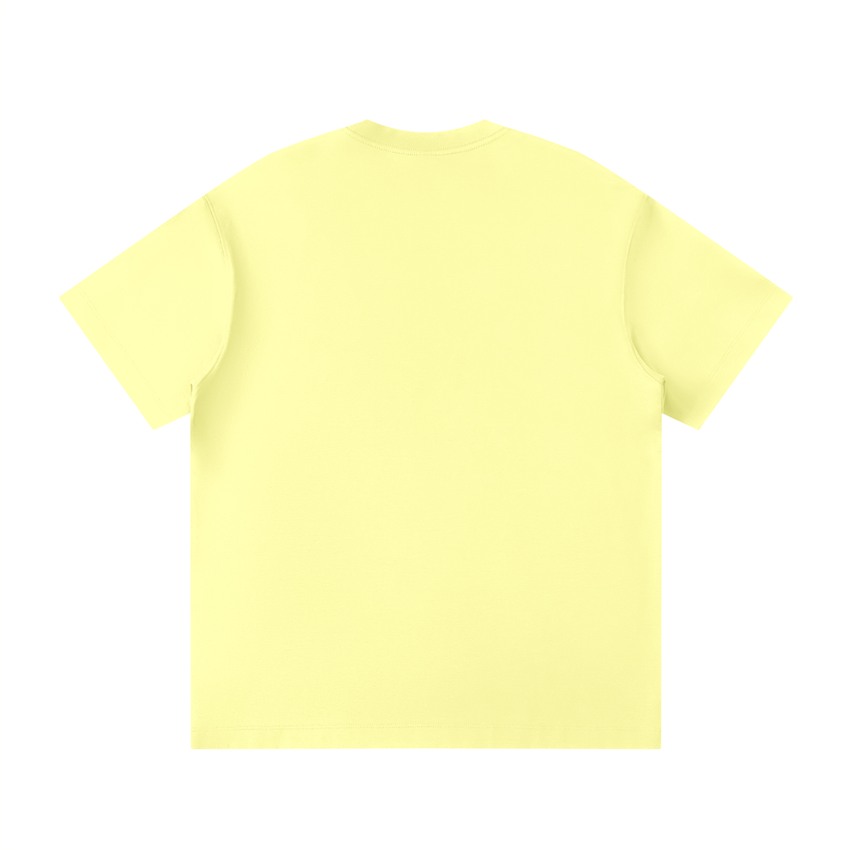Unisex Loose Fit Polyester Blend Crewneck T-Shirt in yellow, alternate angle