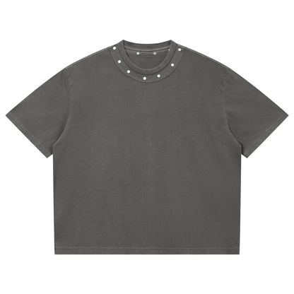 Unisex Loose Fit Snow Washed T-Shirt in dark gray