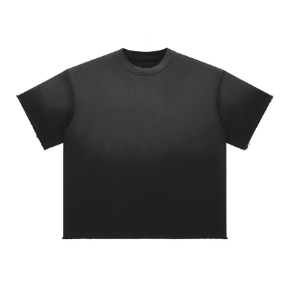 Unisex Loose Fit Sun Fade Cotton Blend T-Shirt in black