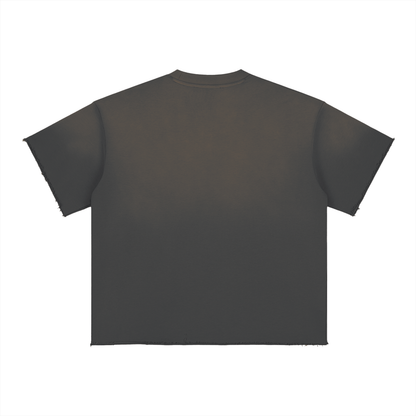 Unisex Loose Fit Sun Fade Cotton Blend T-Shirt in dark gray, alternate angle