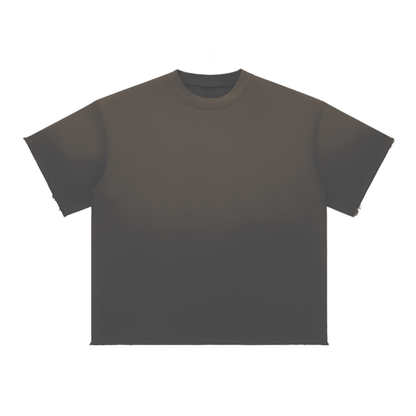 Unisex Loose Fit Sun Fade Cotton Blend T-Shirt in dark gray