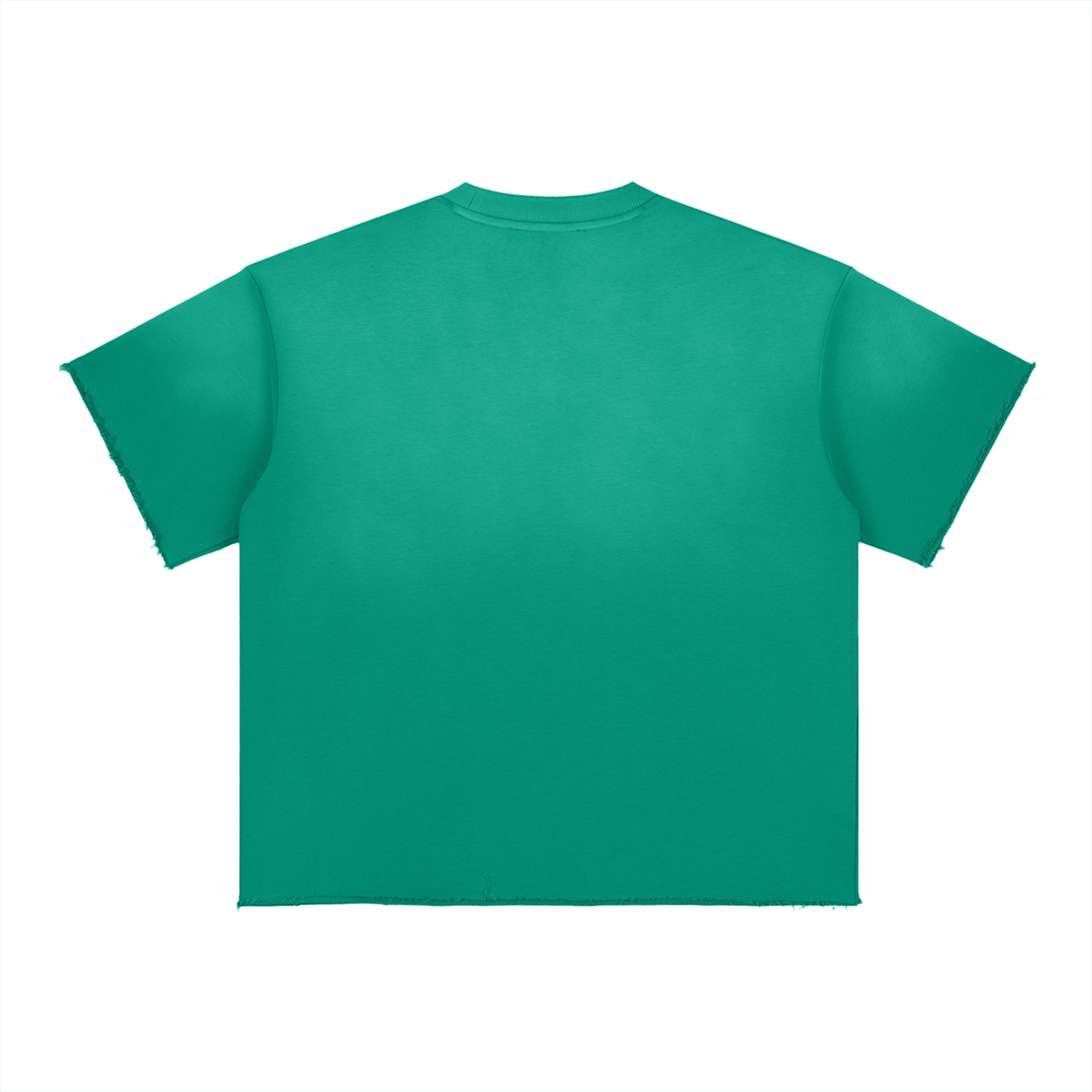 Unisex Loose Fit Sun Fade Cotton Blend T-Shirt in green, alternate angle