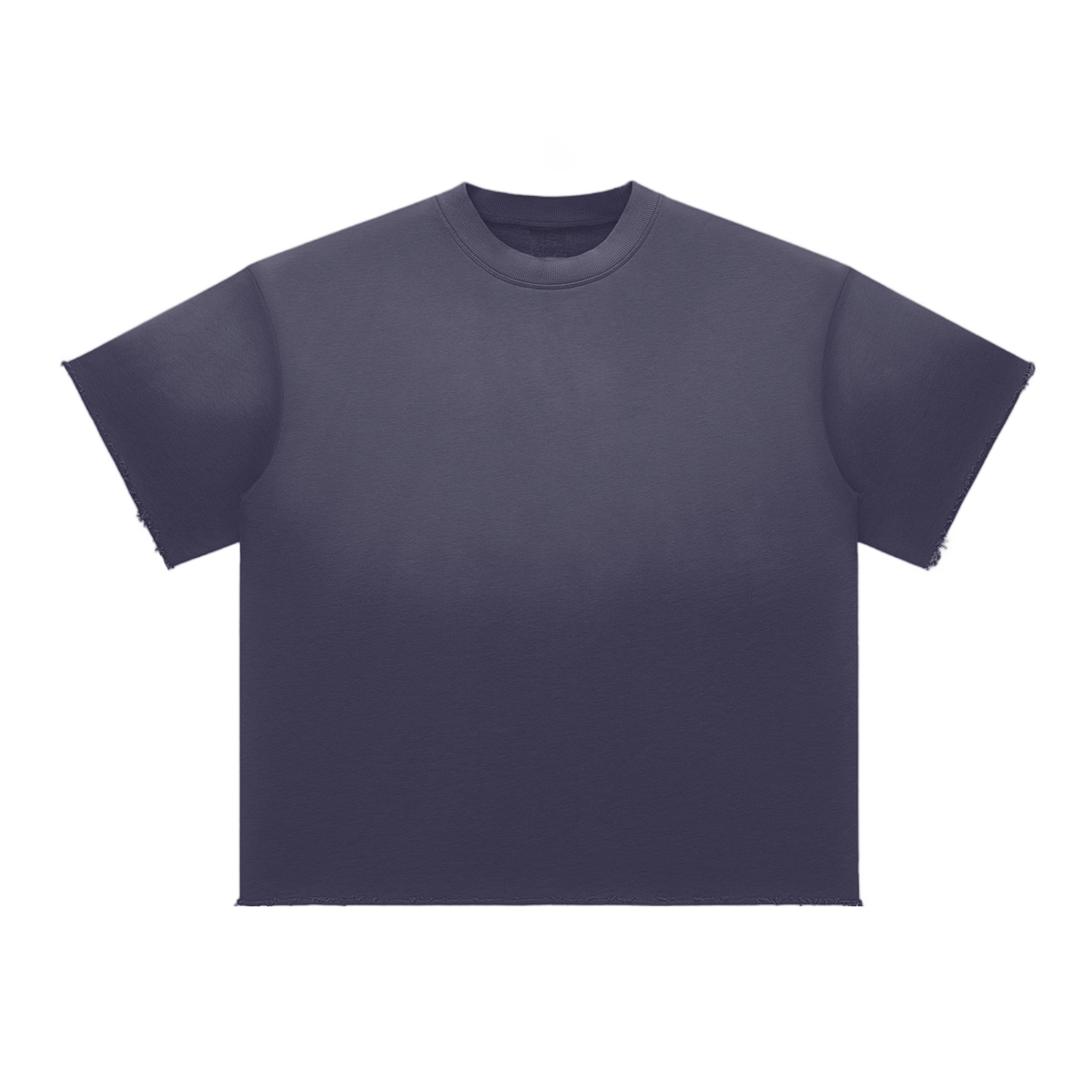 Unisex Loose Fit Sun Fade Cotton Blend T-Shirt in navy blue