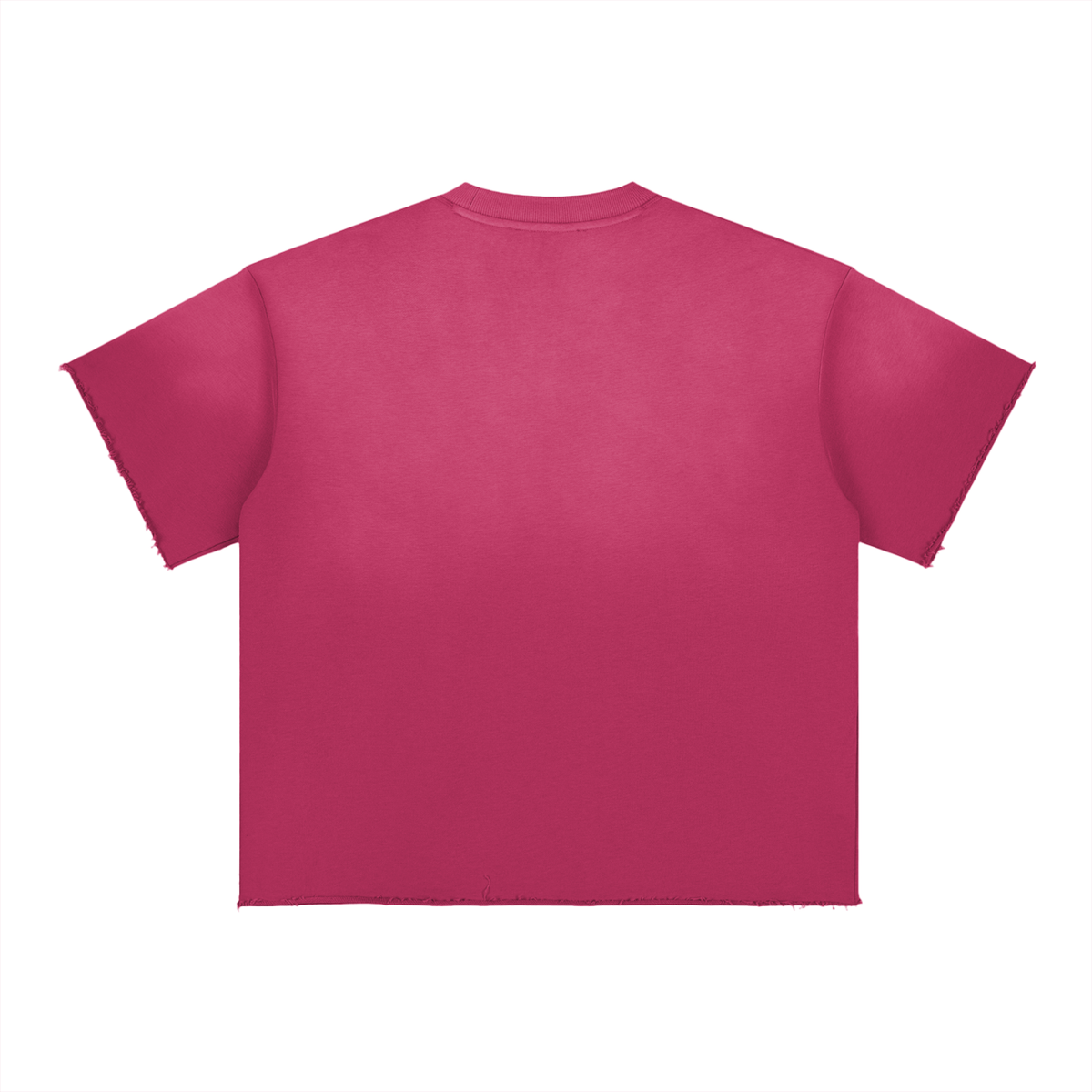 Unisex Loose Fit Sun Fade Cotton Blend T-Shirt in rose red, alternate angle