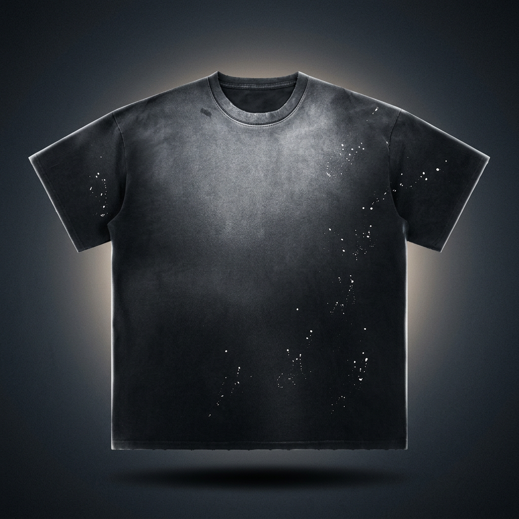 Unisex Loose Fit Sunfade Frayed T-Shirt