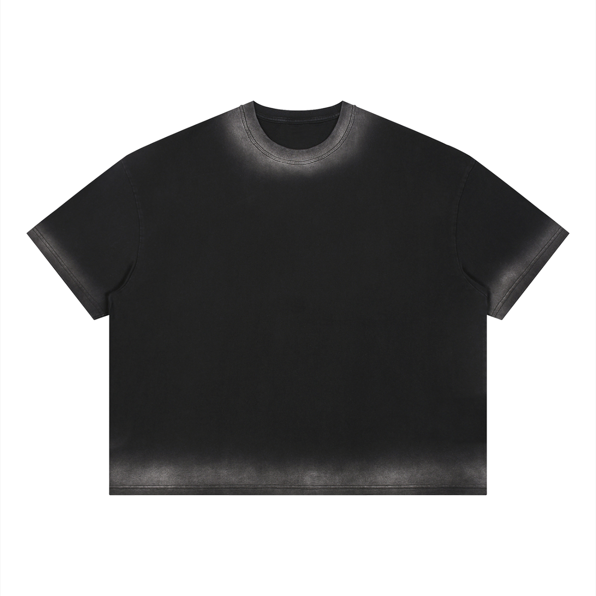 Unisex Loose Fit Sunfade Vintage Wash T-Shirt in black