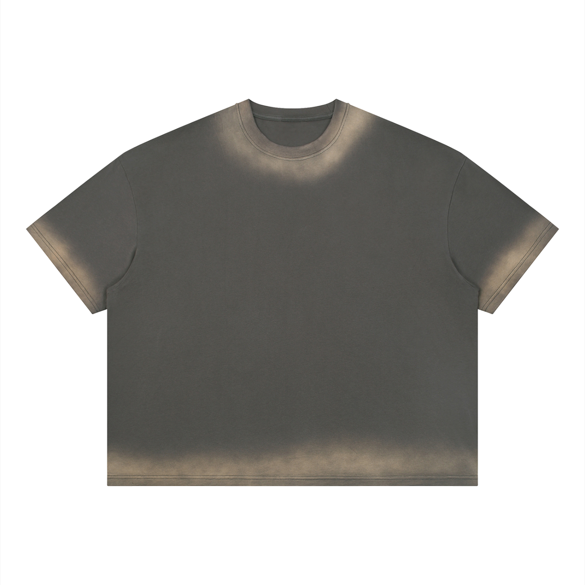 Unisex Loose Fit Sunfade Vintage Wash T-Shirt in dark gray