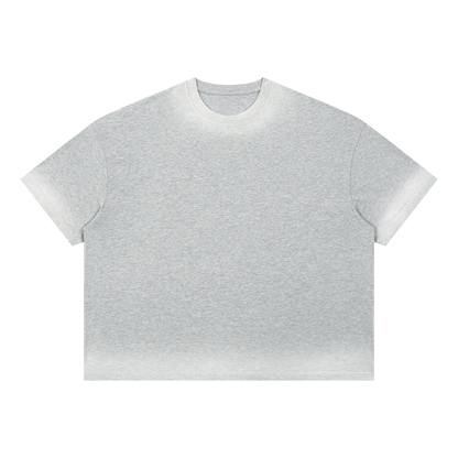 Unisex Loose Fit Sunfade Vintage Wash T-Shirt in flower gray