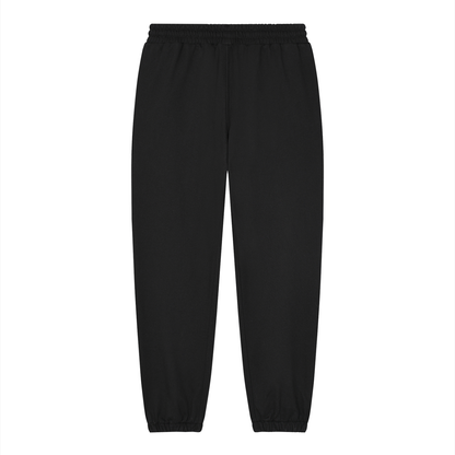 Unisex Loose Fit Tapered Joggers in black, alternate angle