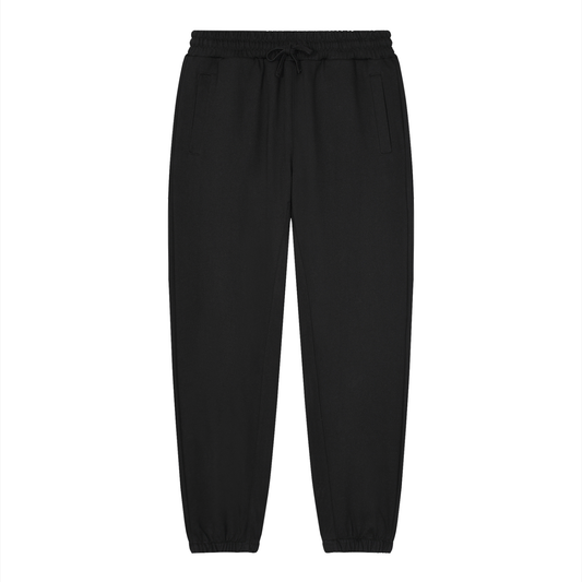 Unisex Loose Fit Tapered Joggers in black