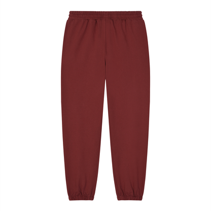 Unisex Loose Fit Tapered Joggers in dark red, alternate angle