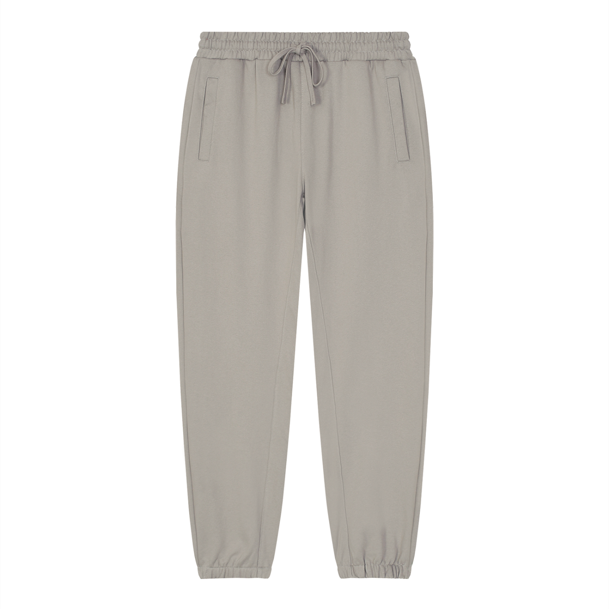 Unisex Loose Fit Tapered Joggers in light gray