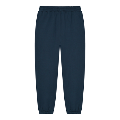 Unisex Loose Fit Tapered Joggers in navy blue, alternate angle