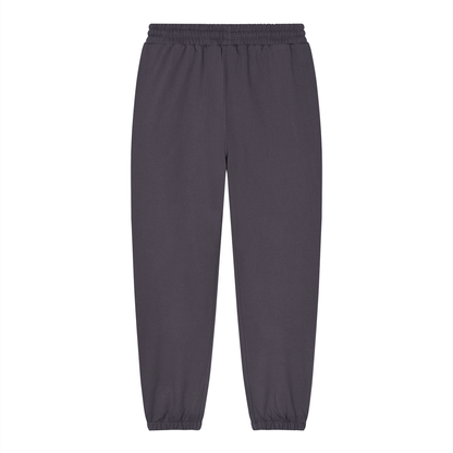 Unisex Loose Fit Tapered Joggers in plum purple, alternate angle