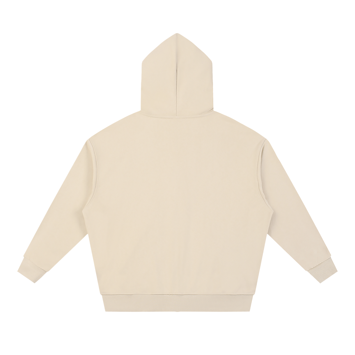 Unisex Loose Solid Full Zip Hoodie in apricot, alternate angle