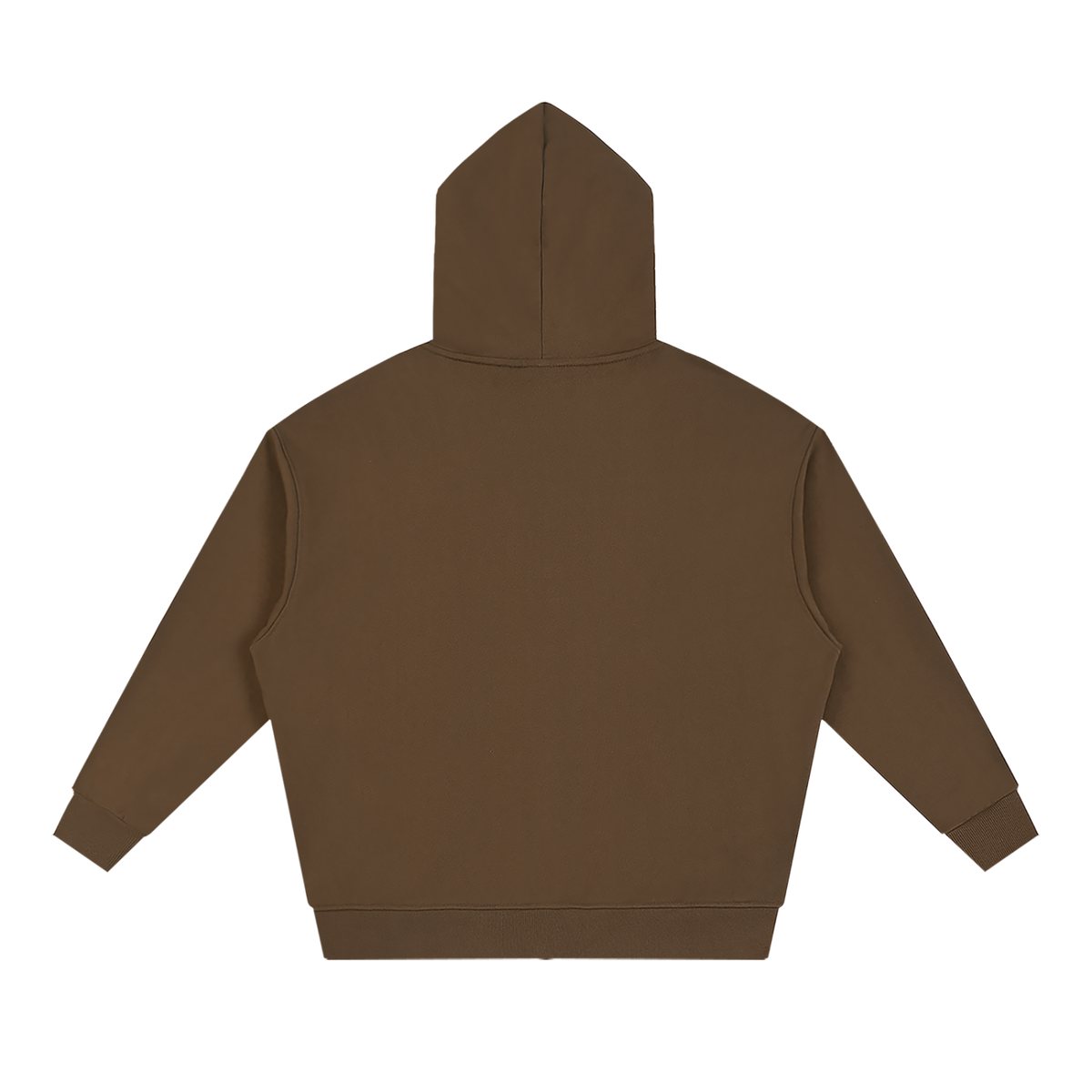 Unisex Loose Solid Full Zip Hoodie in coffee, alternate angle