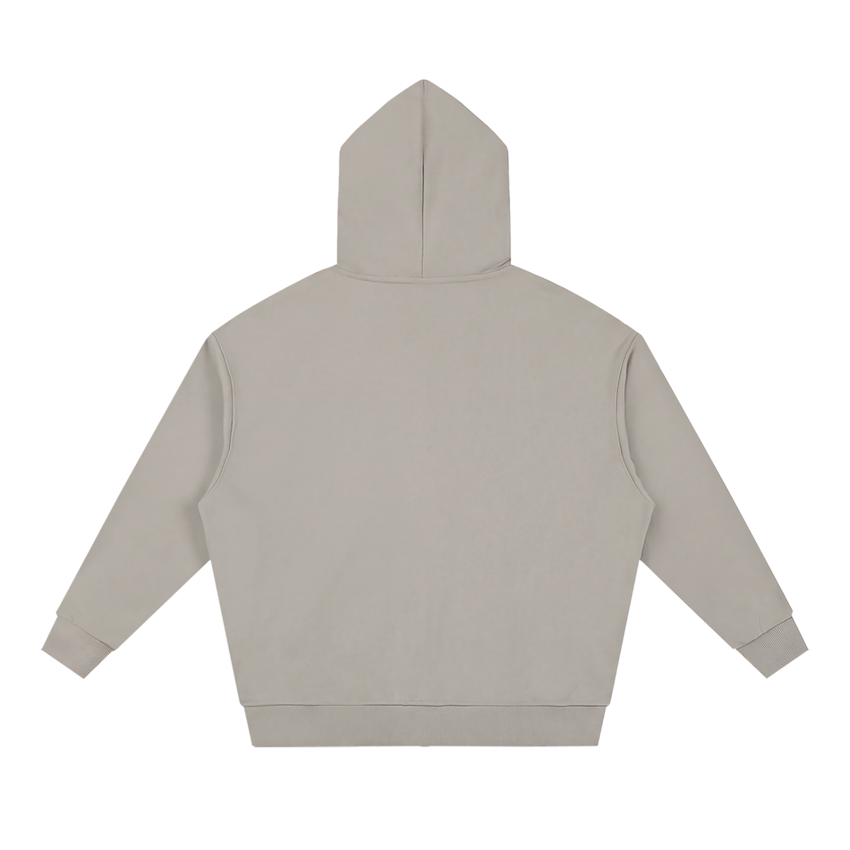 Unisex Loose Solid Full Zip Hoodie in light gray, alternate angle