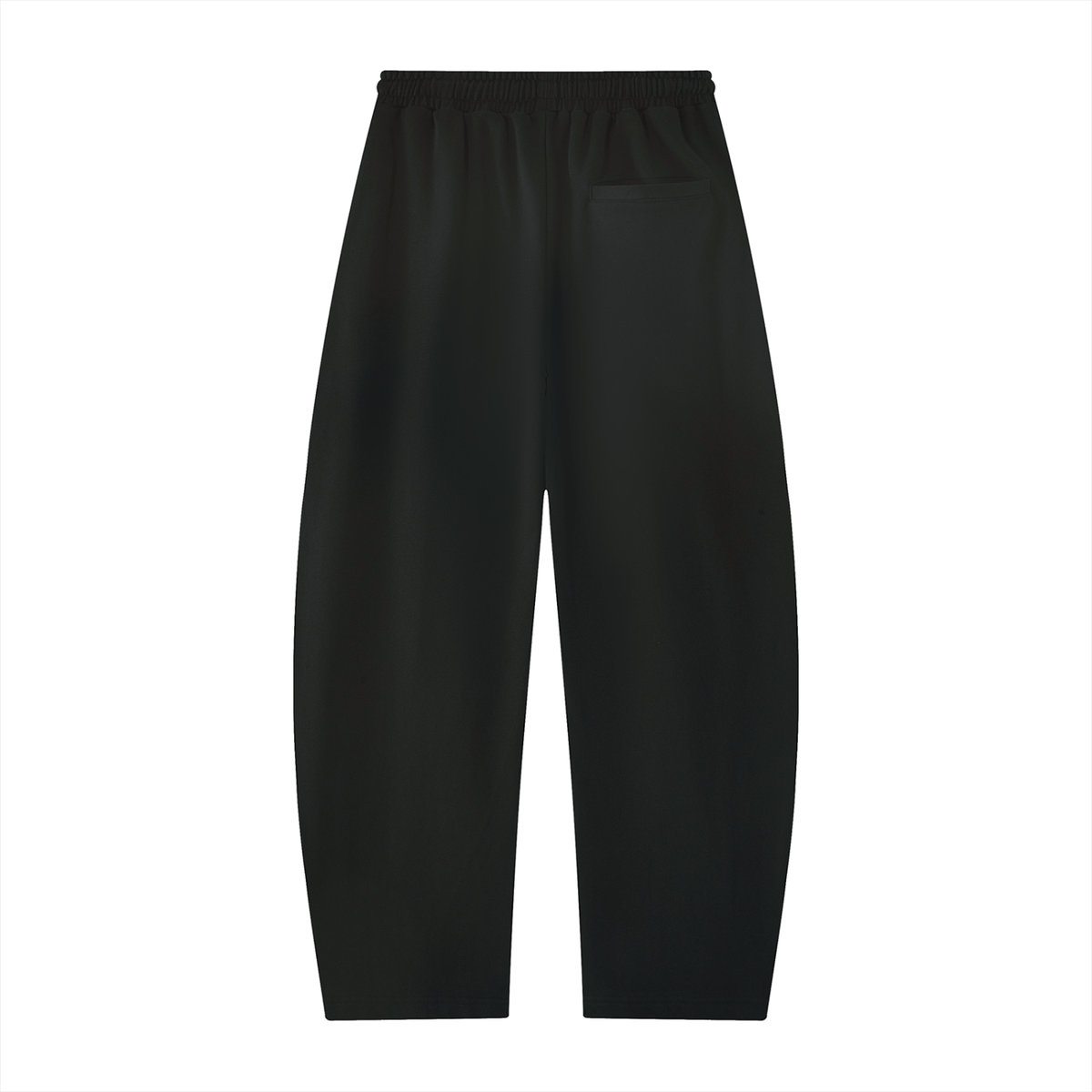 Unisex Mid-Rise Barrel Leg Sweatpants in black, alternate angle