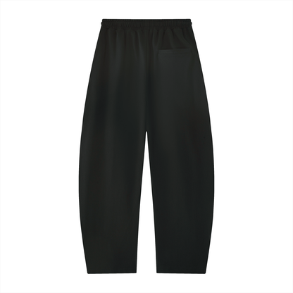 Unisex Mid-Rise Barrel Leg Sweatpants in black, alternate angle