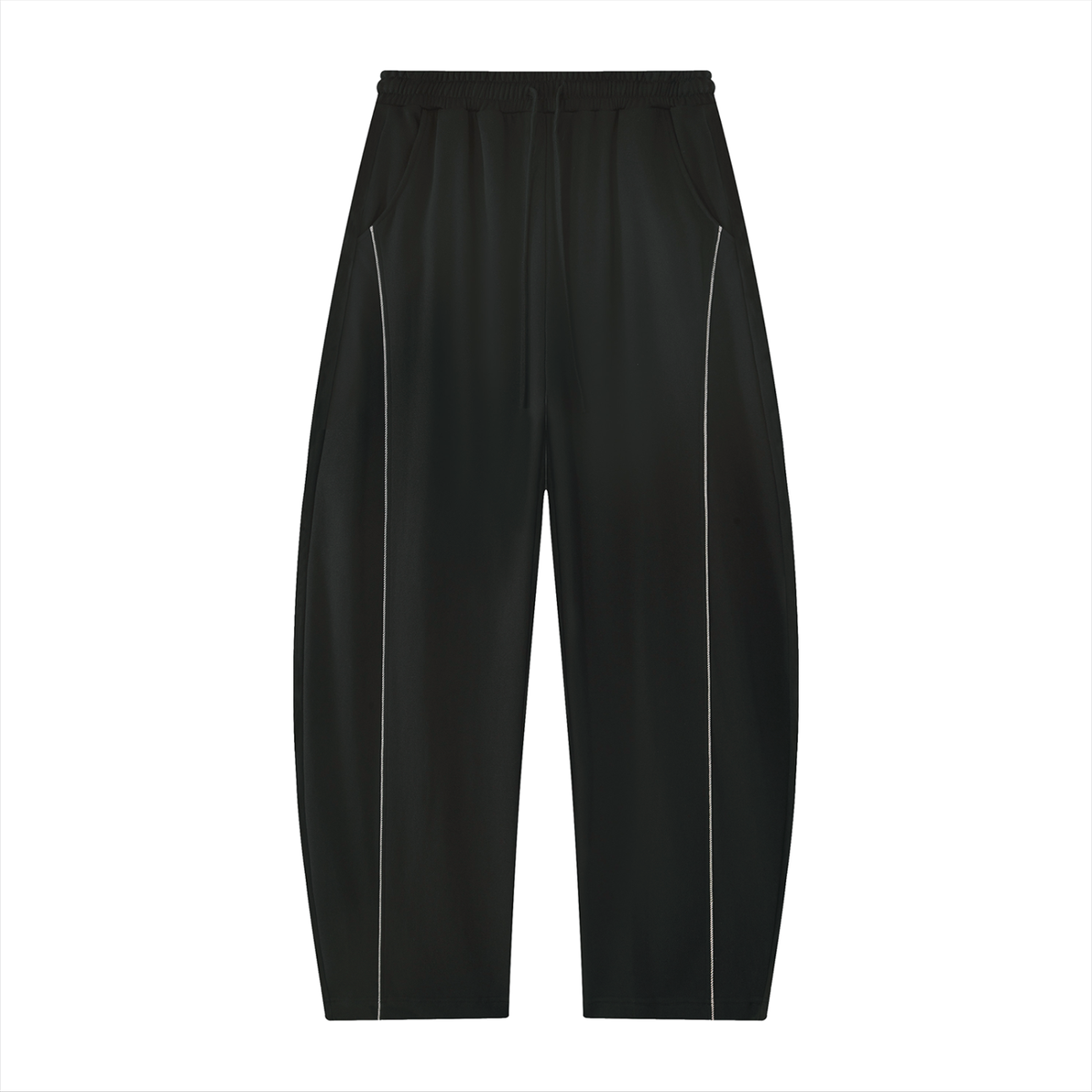 Unisex Mid-Rise Barrel Leg Sweatpants in black