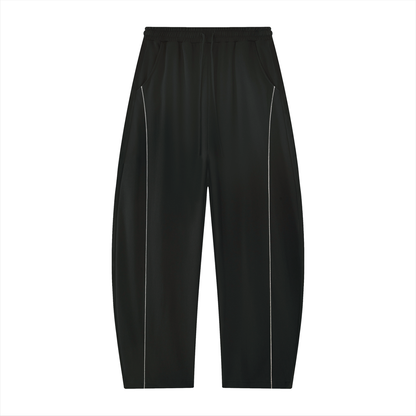 Unisex Mid-Rise Barrel Leg Sweatpants in black