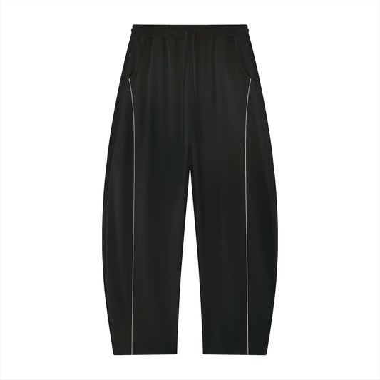 Unisex Mid-Rise Barrel Leg Sweatpants in black