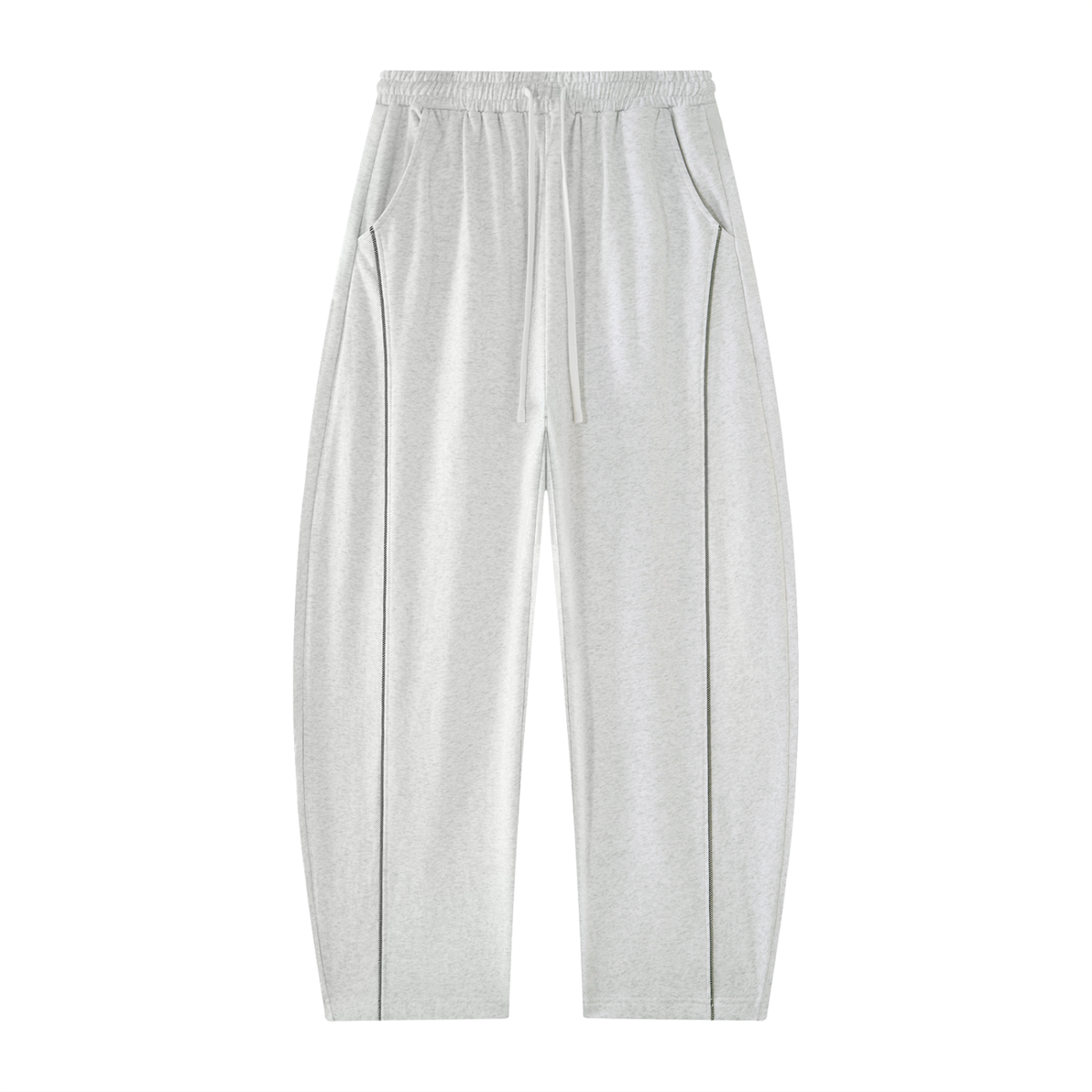 Unisex Mid-Rise Barrel Leg Sweatpants in flower gray