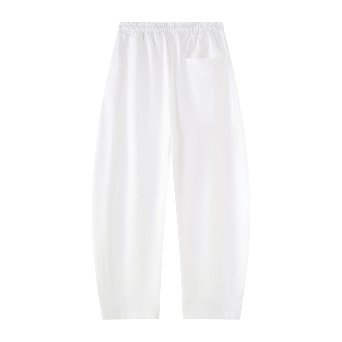 Unisex Mid-Rise Barrel Leg Sweatpants in white, alternate angle