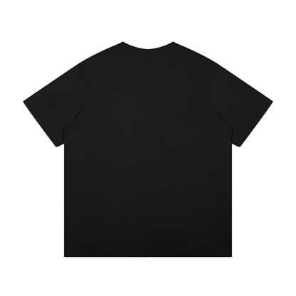 Unisex Mid-Weight Cotton T-Shirt in black, alternate angle
