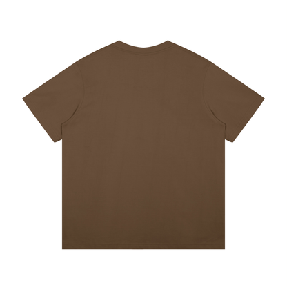 Unisex Mid-Weight Cotton T-Shirt in coffee, alternate angle