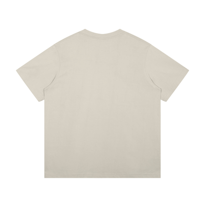 Unisex Mid-Weight Cotton T-Shirt in light gray, alternate angle