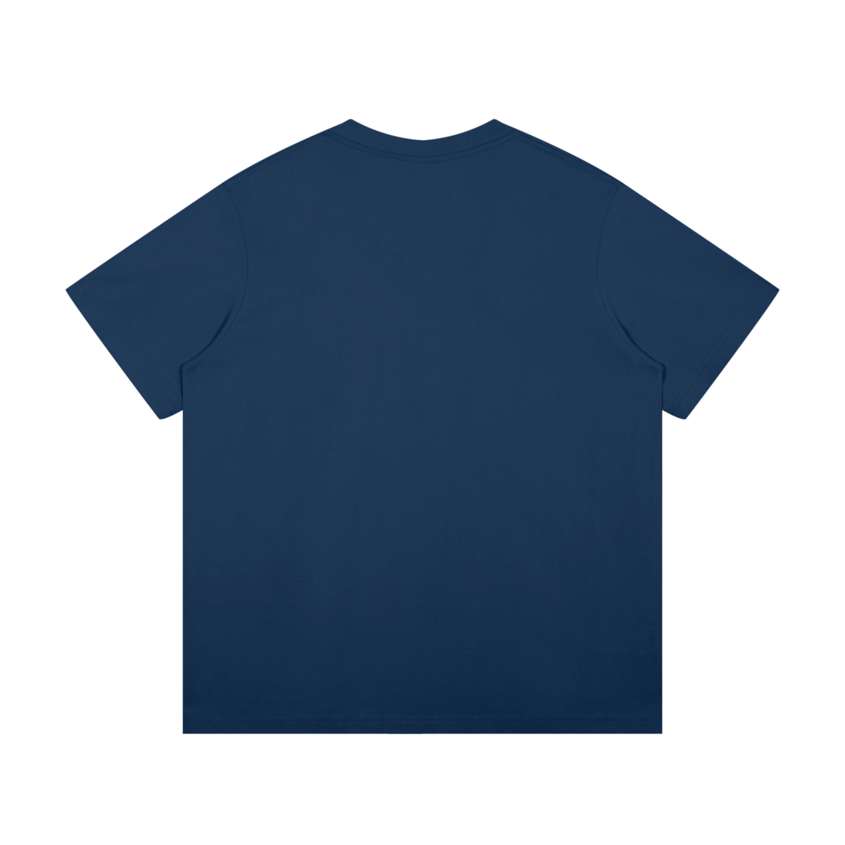 Unisex Mid-Weight Cotton T-Shirt in navy blue, alternate angle