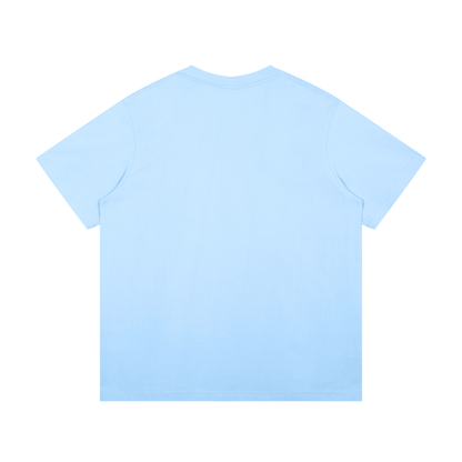 Unisex Mid-Weight Cotton T-Shirt in sky blue, alternate angle