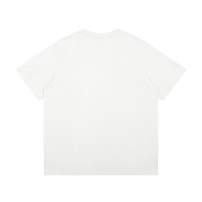 Unisex Mid-Weight Cotton T-Shirt in white, alternate angle