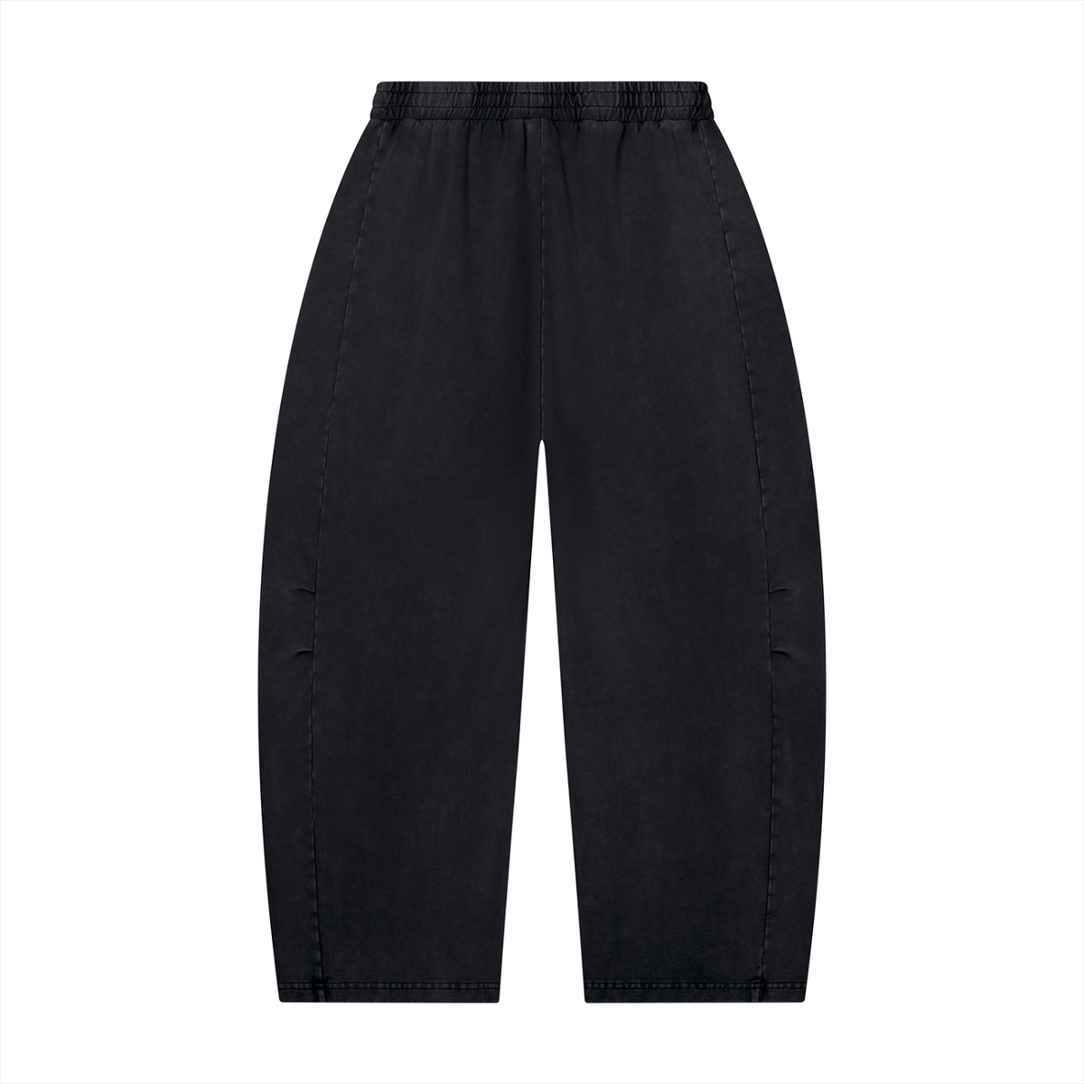Unisex Mineral Wash Barrel Leg Pants in black, alternate angle
