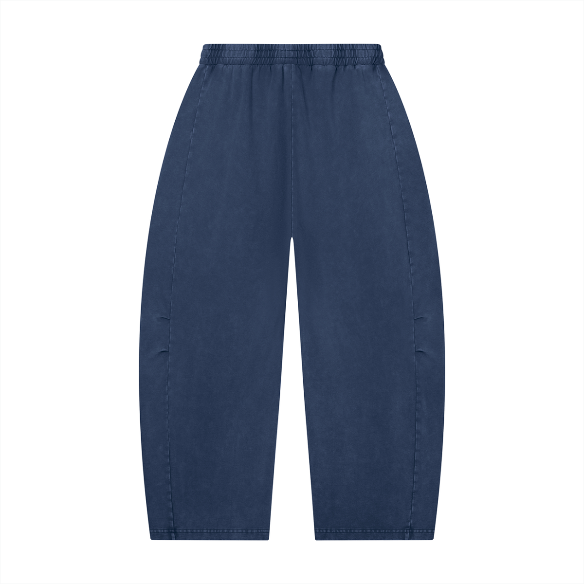 Unisex Mineral Wash Barrel Leg Pants in blue, alternate angle