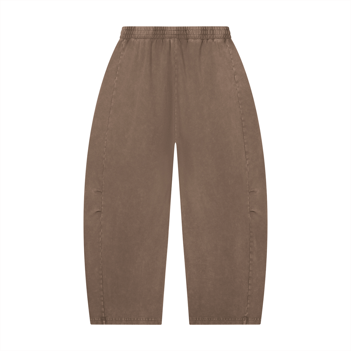 Unisex Mineral Wash Barrel Leg Pants in coffee, alternate angle