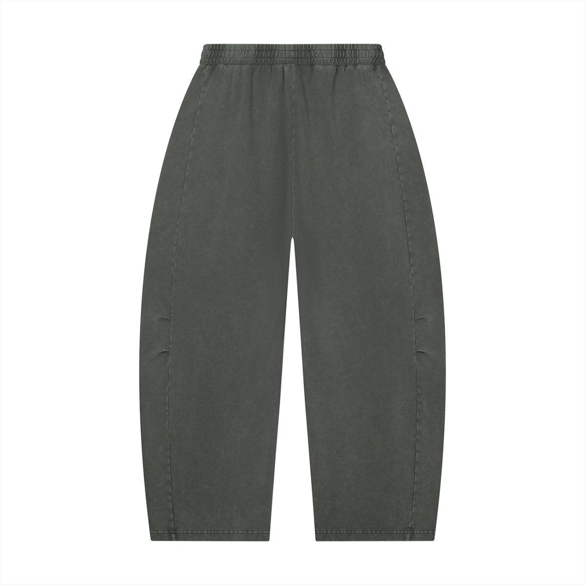 Unisex Mineral Wash Barrel Leg Pants in dark gray, alternate angle