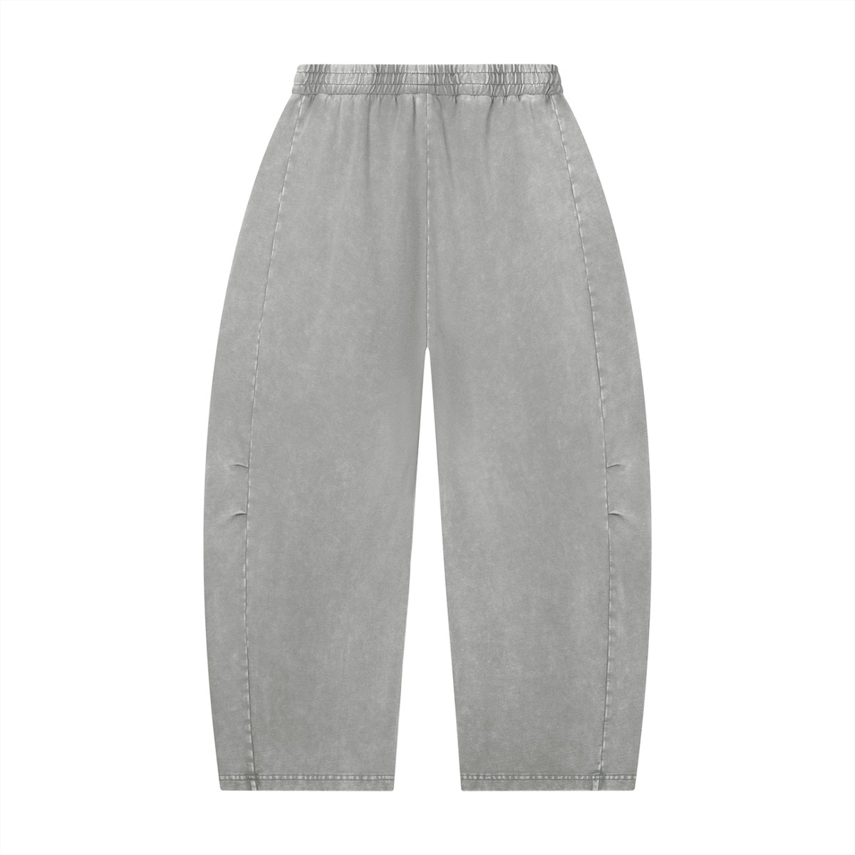 Unisex Mineral Wash Barrel Leg Pants in gray, alternate angle