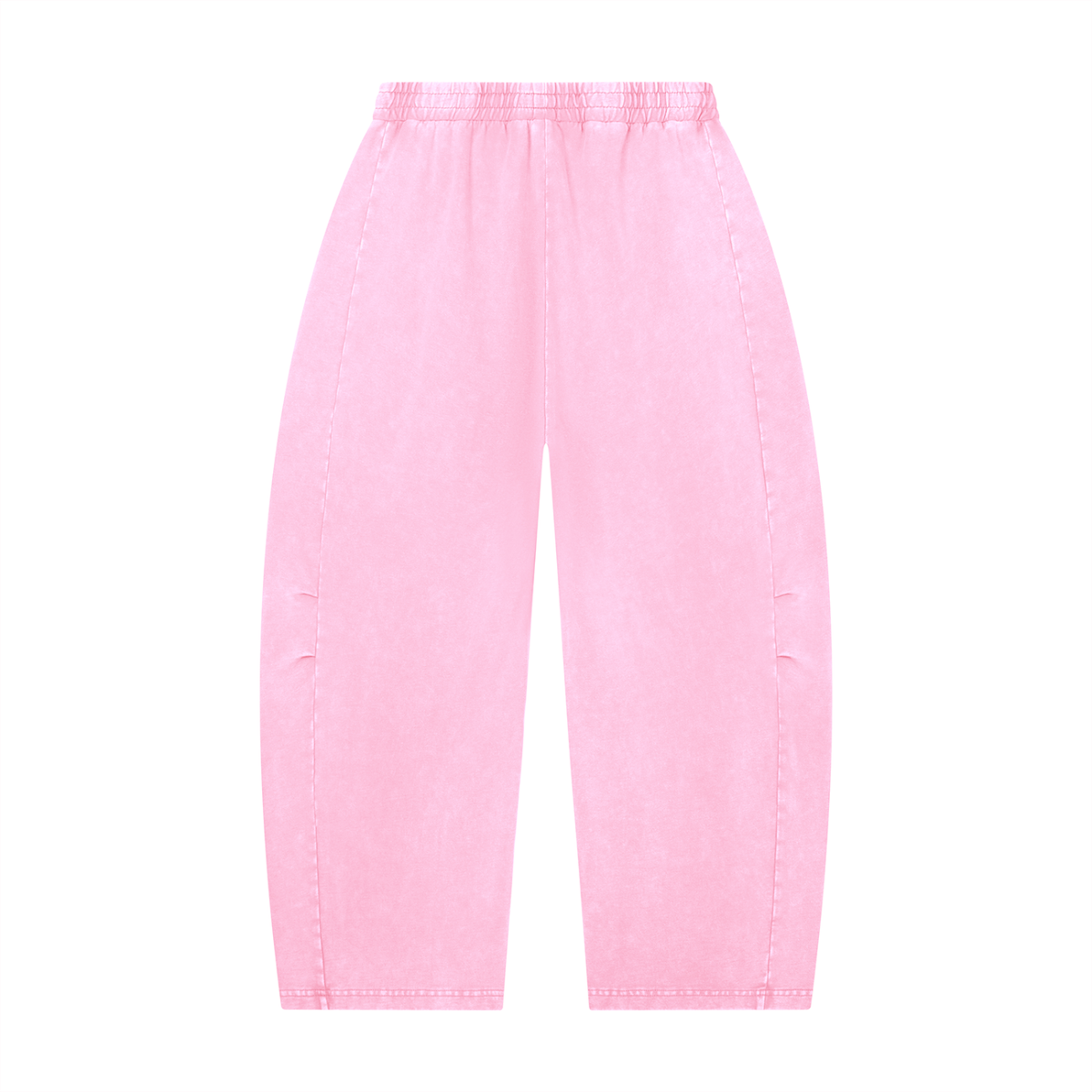 Unisex Mineral Wash Barrel Leg Pants in pink, alternate angle
