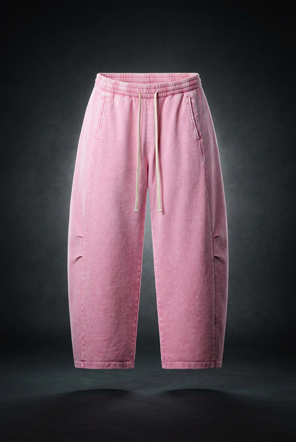 Unisex Mineral Wash Barrel Leg Pants