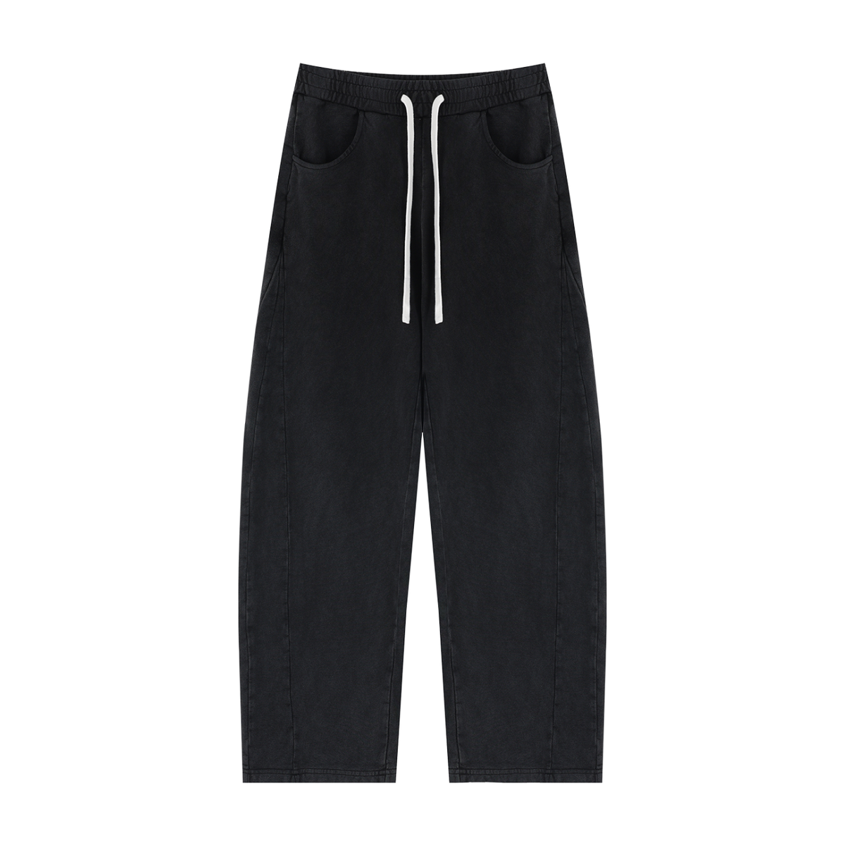 Unisex Mineral Wash Barrel Sweatpants in black