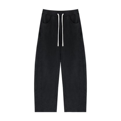 Unisex Mineral Wash Barrel Sweatpants in black