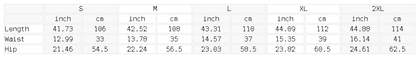 Size chart for the Unisex Mineral Wash Barrel Sweatpants