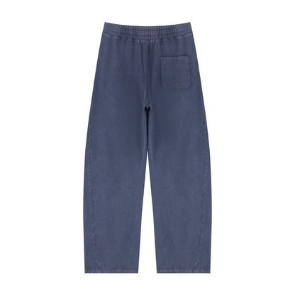 Unisex Mineral Wash Barrel Sweatpants in washed blue, alternate angle