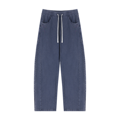 Unisex Mineral Wash Barrel Sweatpants in washed blue