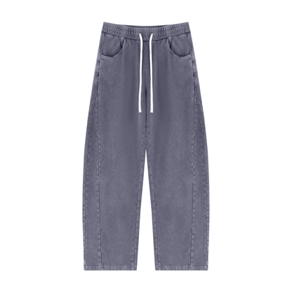 Unisex Mineral Wash Barrel Sweatpants in washed gray